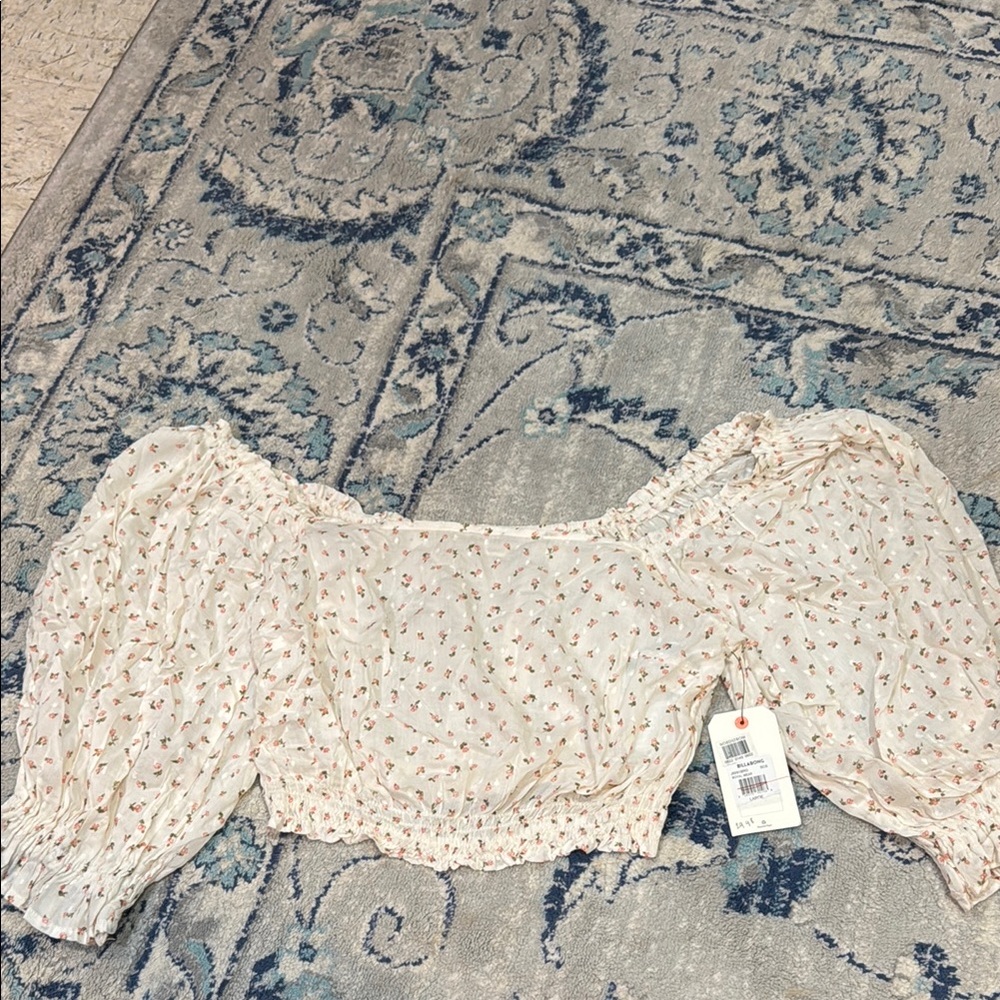 Billabong Floral Off the Shoulder Crop Top